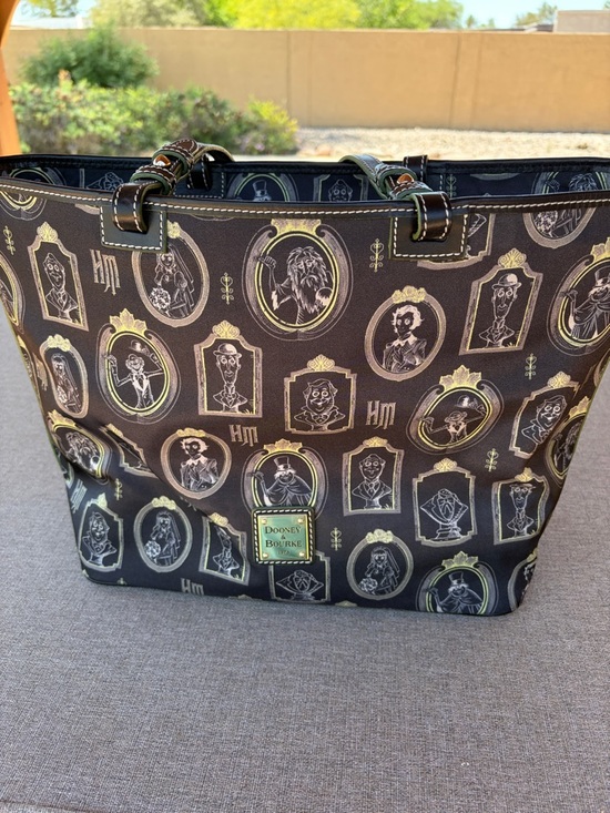 Dooney & Bourke Handbags - Dooney & Bourke Black Haunted Portrait Tote with Gold Accents